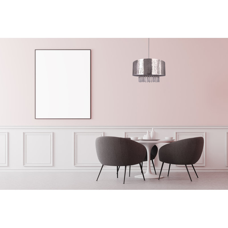 Whisper 3 - Light Dimmable Drum Chandelier, Chrome, 39" H x 16" W x 12" D