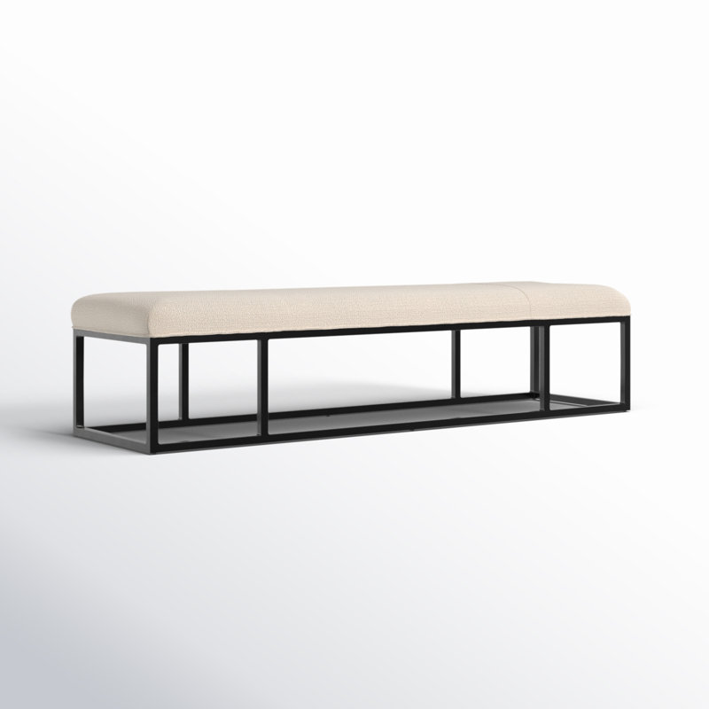 Irving Flax Upholstered Bench with Metal Frame