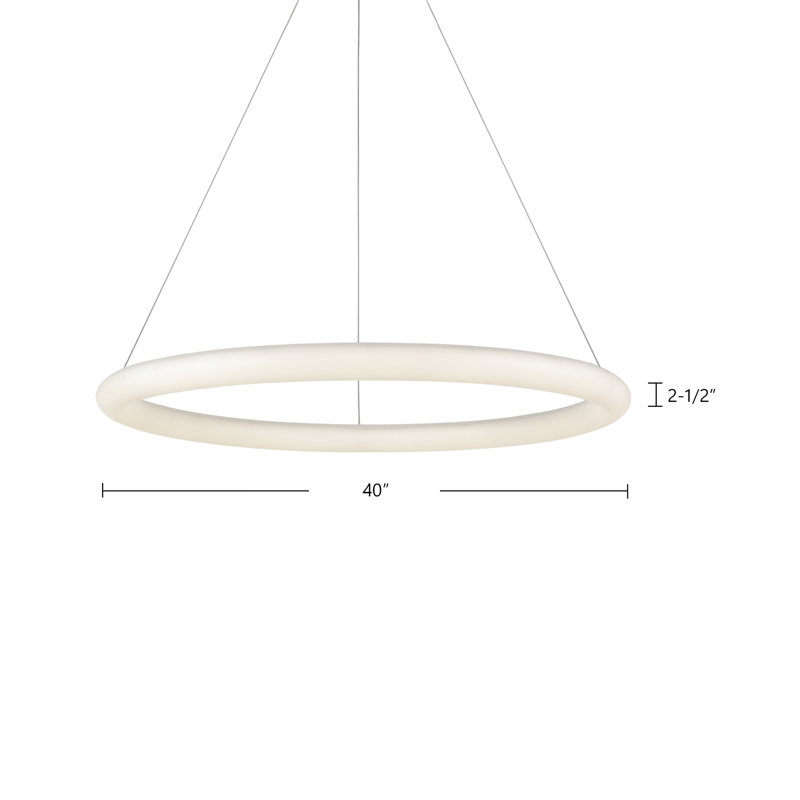1 - Light LED Pendant, 2.5" H x 40" W x 40" D