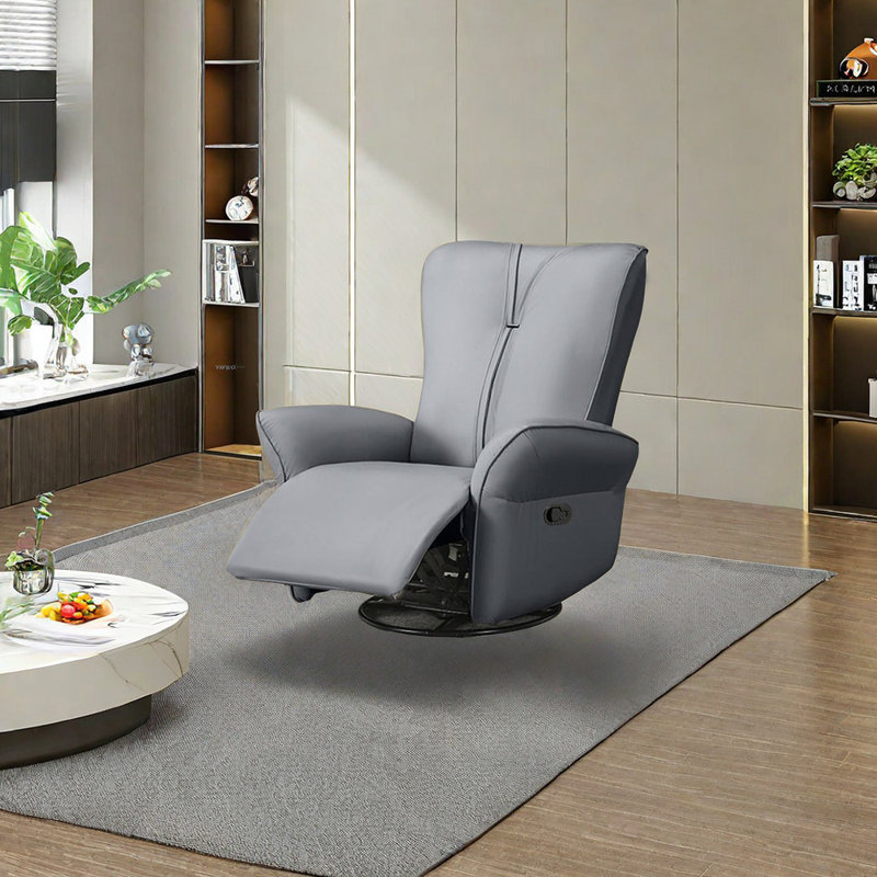 Tempa Faux Leather Recliner, Gray