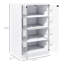 4 supports multimédia, armoire vidéo moderne avec tablettes réglables, portes en verre trempé, gestion des câbles, armoire tendance, gestion, blanc vieilli pour décodeurs