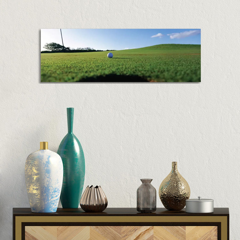 Golf Ball Entering The Hole, Kanapali, Hawaii, USA by Panoramic Images - Wrapped Canvas Panoramic Print