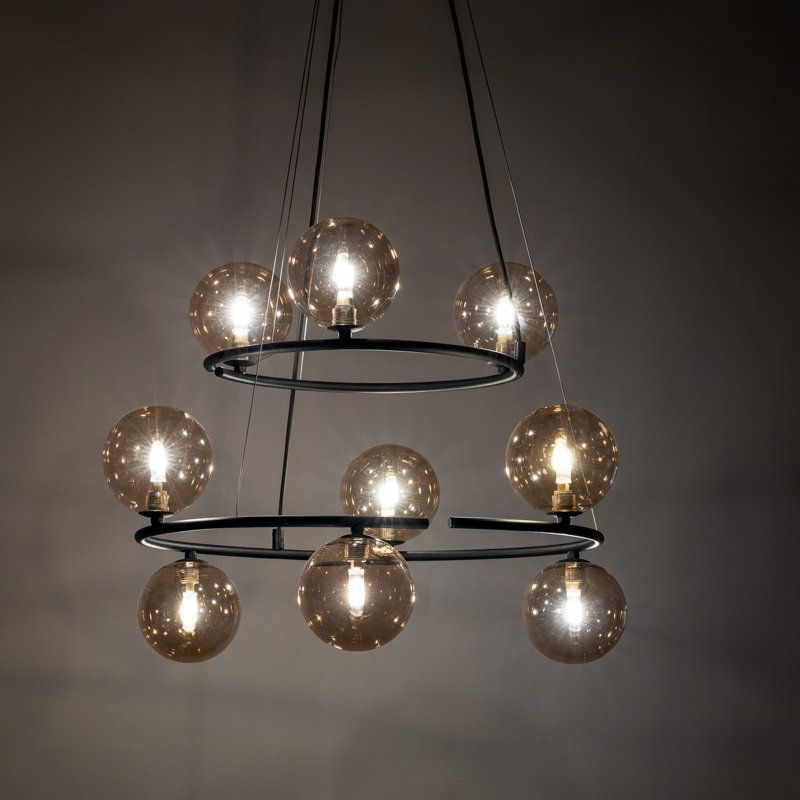 Aspermont 9 - Light Cluster Pendant, Grey/Brown/Blue
