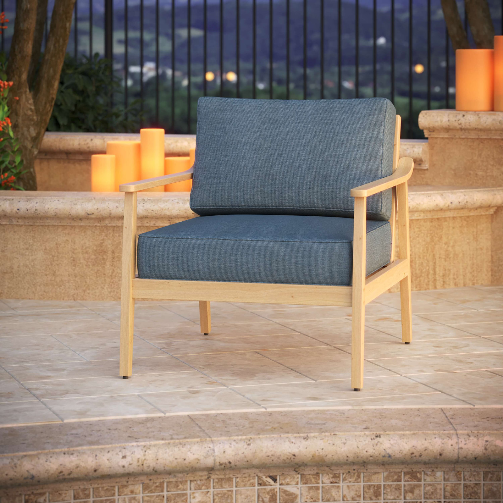 Lani 29" Sunbrella® Seat and Back Cushion, Spectrum Denim Sunbrella®
