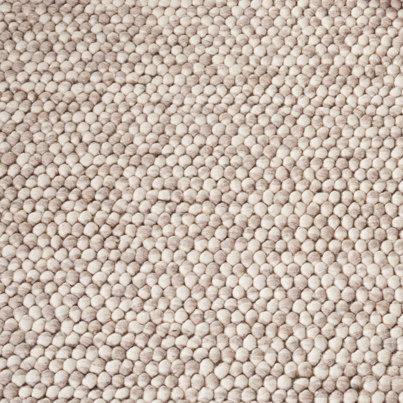 Tapis beige fait à la main Elle, Rond 8 pi