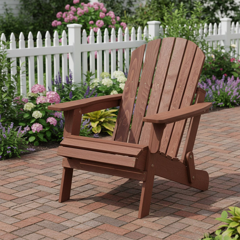 Large Folding Adirondack Chair-pre-assembled Chinese Fir -330 Lb Capacity, Brown