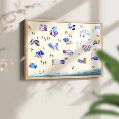 Colourful Beach -Framed Print - Restickable