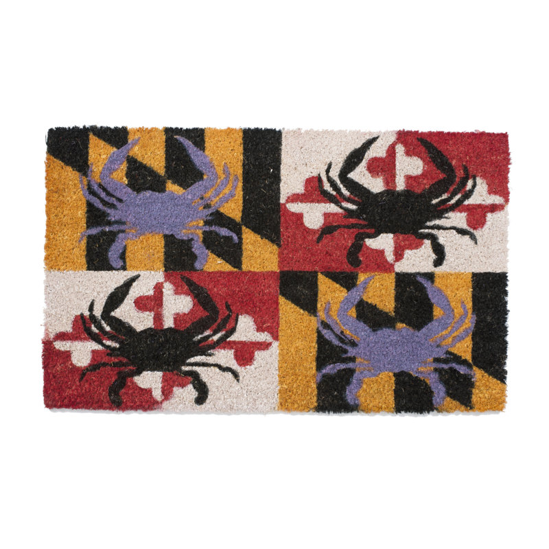 Drapeau tout au-dessus de maryland avec l 18 po x 30 po tapis de porte extérieur antidérapant Bertrand