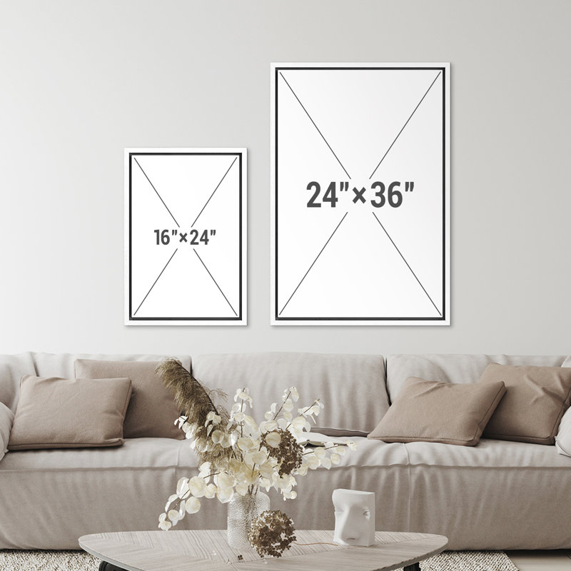 "Œuvre d'art moderne encadrée", H 24 po x l 32 po, Cadre blanc