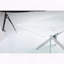 Table rectangulaire 59,06 "en verre trempé - structure en fer argenté, grande