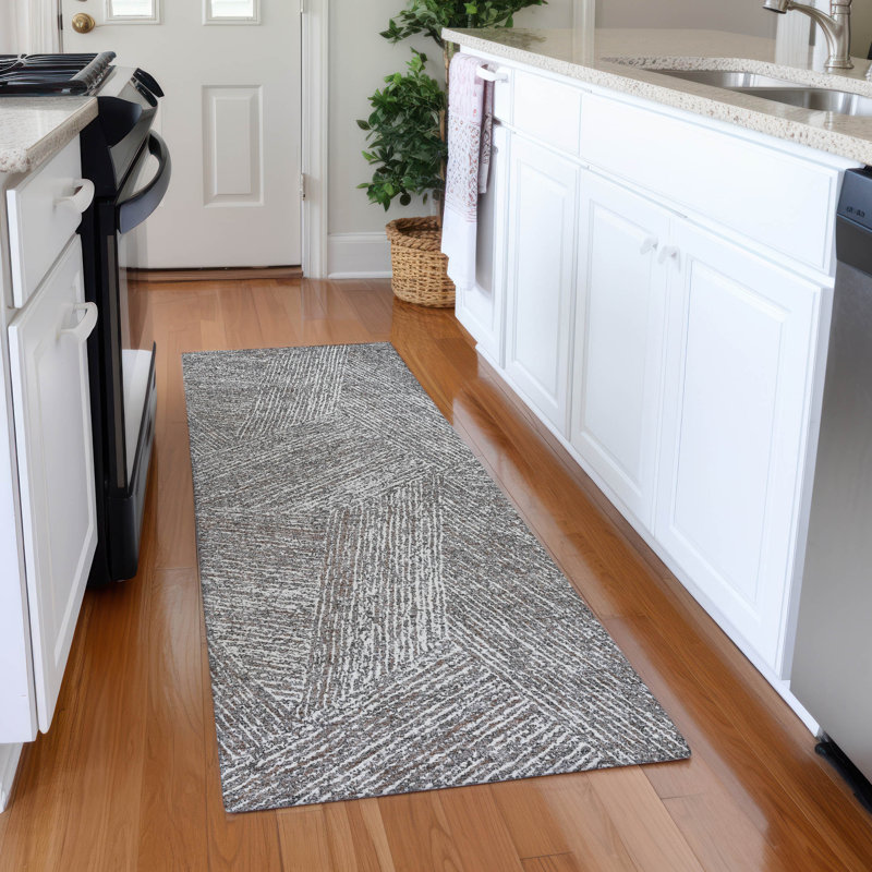 Premium Machine Washable Finchley AMF991 Lines Rug, Runner 2'3" x 7'6"
