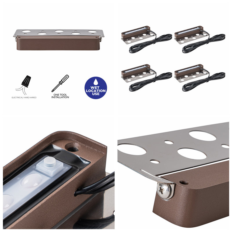 Bronze Low Voltage Integrated LED Metal Step Light Kit