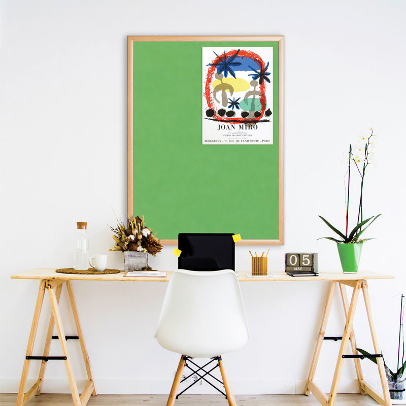 Wall Mounted Bulletin Board, Apple Green Loop Nylon, 60cm H x 90cm W