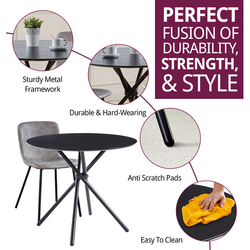 Mose 4 - Person Dining Set, Black