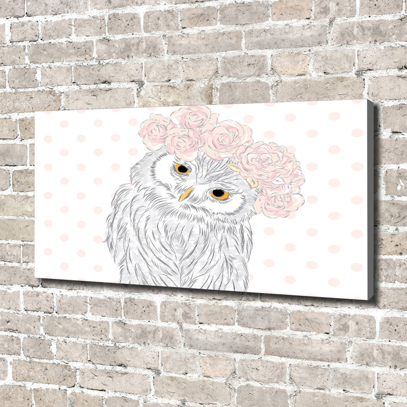 Owl In A Wreath - Print, Glass, 70cm H x 100cm W x 4cm D