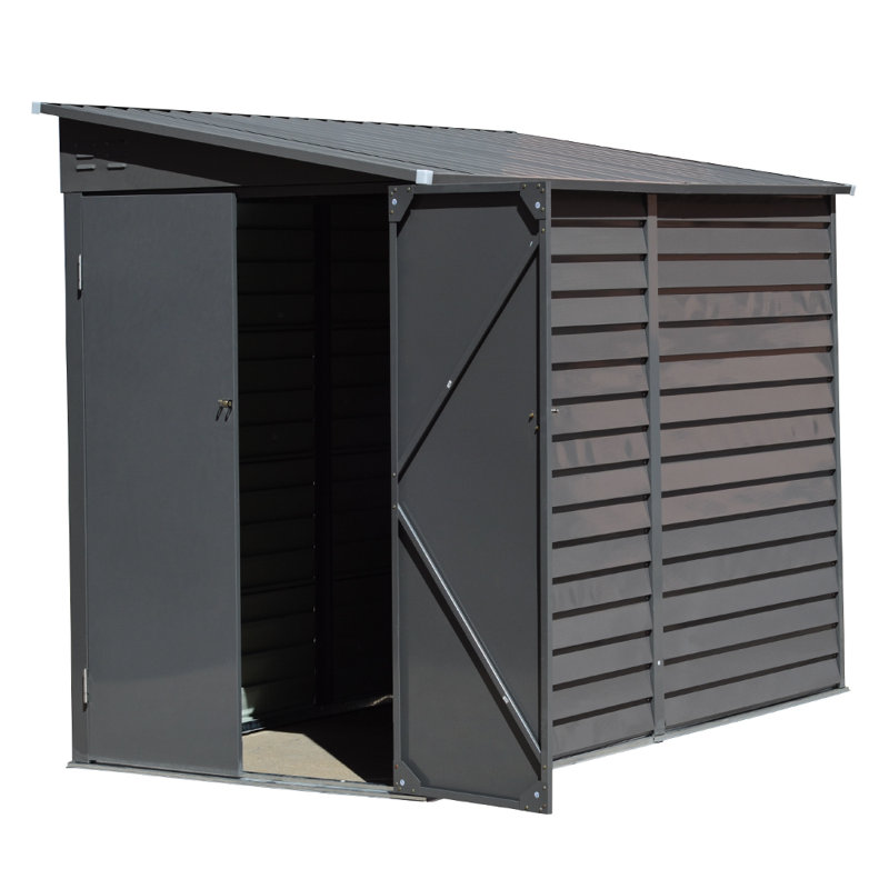 Outdoor Steel Storage Shed, Grey