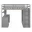 Lit mezzanine avec tiroirs, bureau et garde-robe
