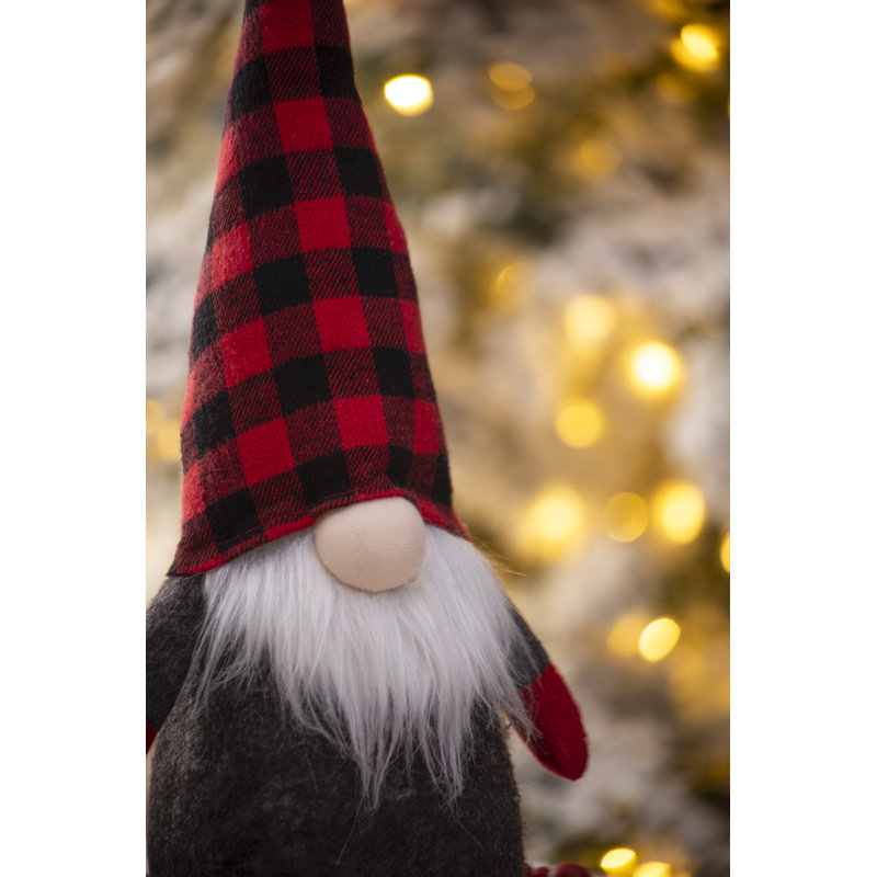 GNOME avec chapeau à carreaux Buffalo, H 16,5 po x l 4,7 po x P 7,5 po