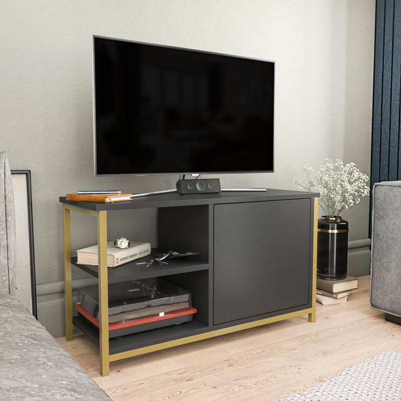 Muskegon Tv Stand TV Stand for TVs up to 40", Gold/Black