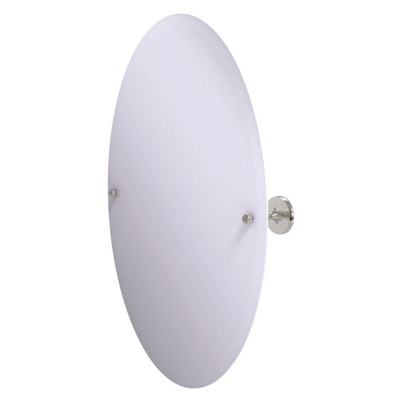 Gober Metal Wall Mirror, Satin Nickel, 28.5 H x21 W x 3.6 D