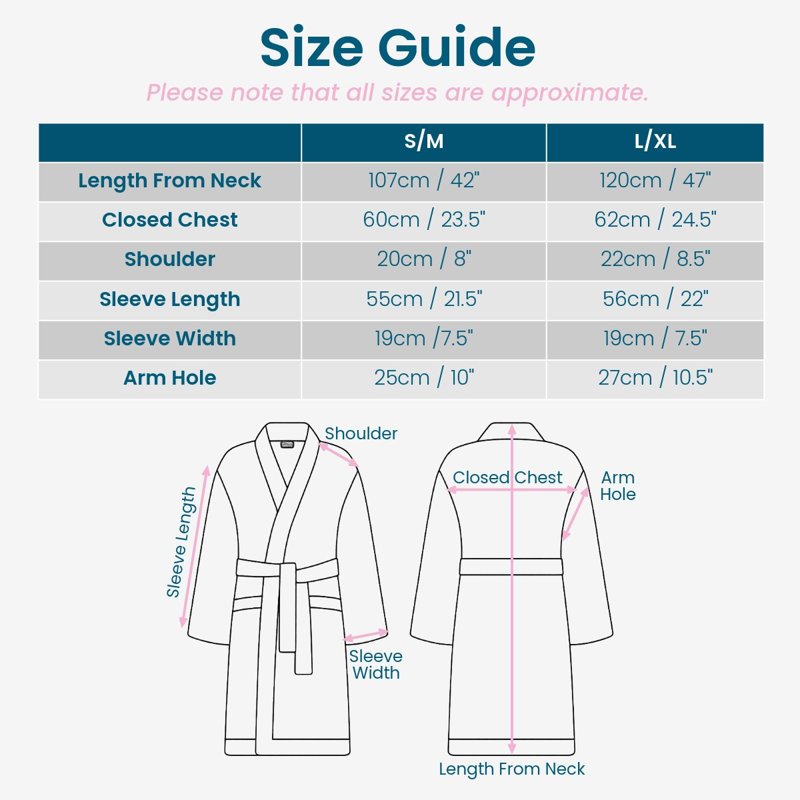 Cotton Blend Mid-Calf Bathrobe with Pockets, White, S/M
