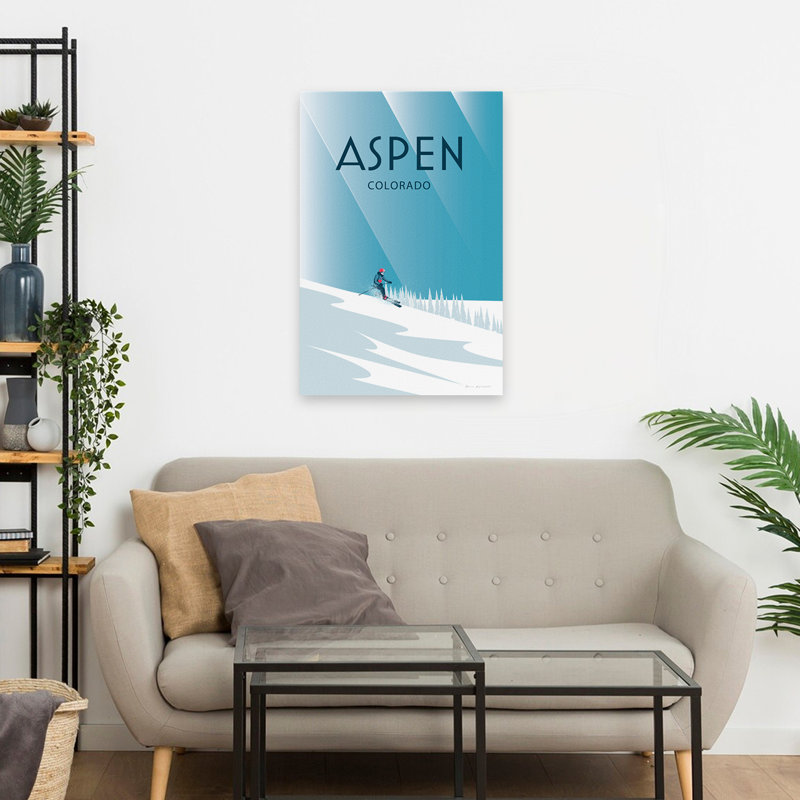 Aspen - Adventure, Aspen, Colorado, art illustratif, H 24 po x l 16 po