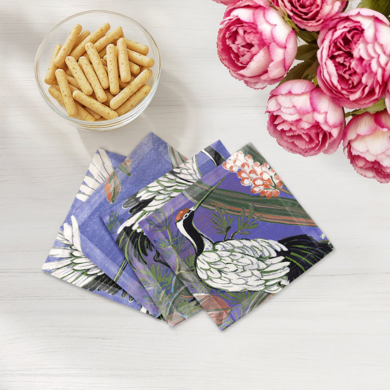 Summer Palace Cotton Sateen Cocktail Napkins, Norton