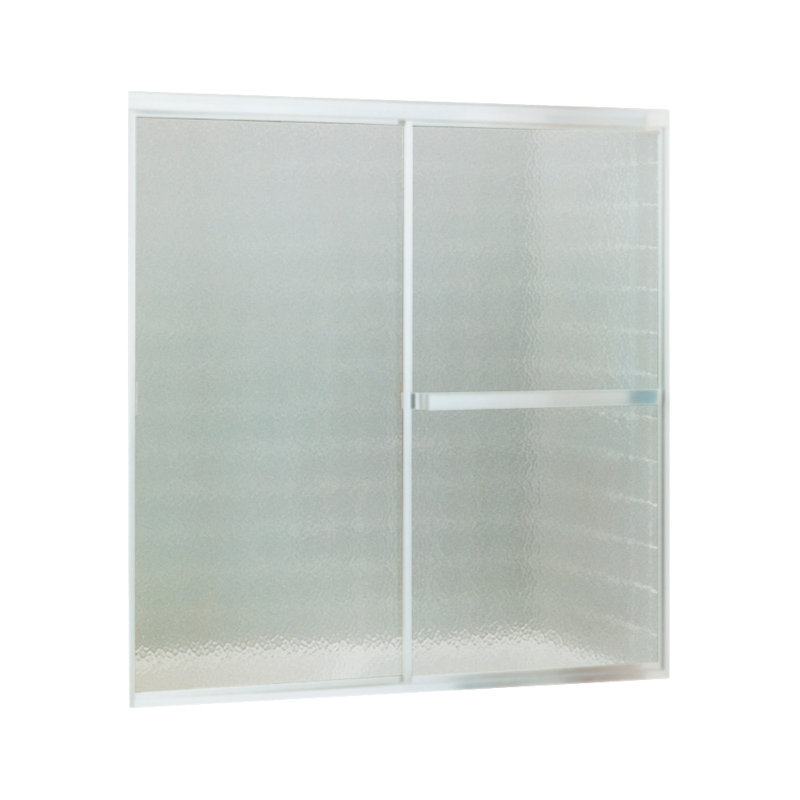 Porte de baignoire standard Bypass 59 "x 56,44", Martelé, Argent
