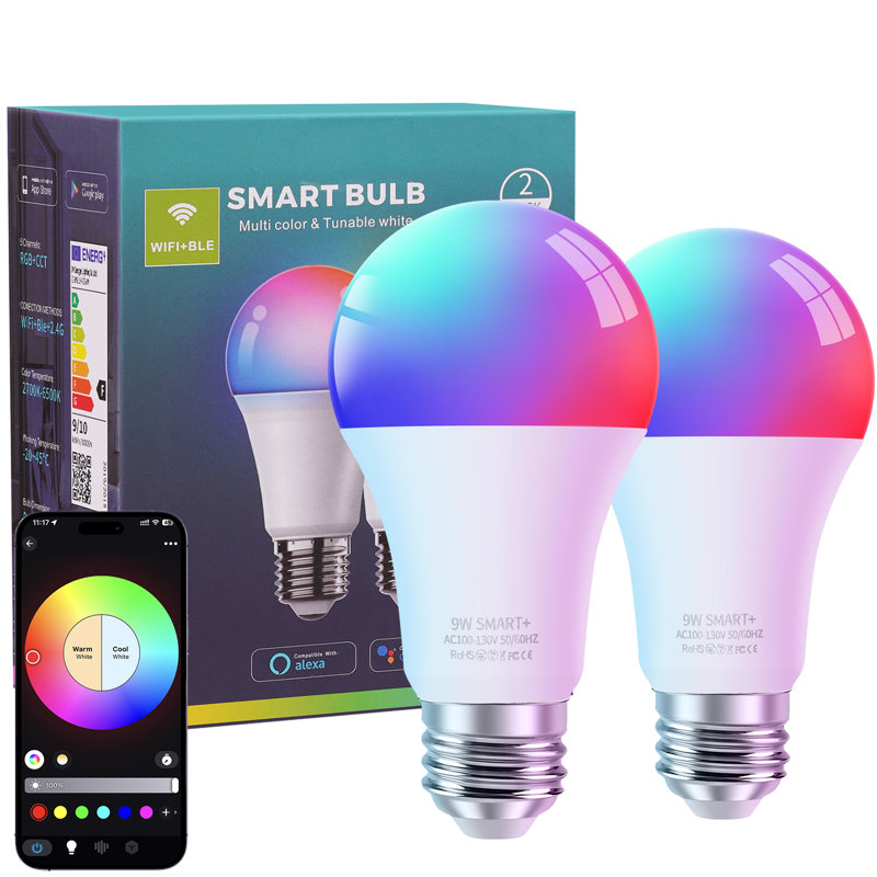 9W Smart Light Bulb Wi-Fi and Bluetooth Smart Bulb with APP Control