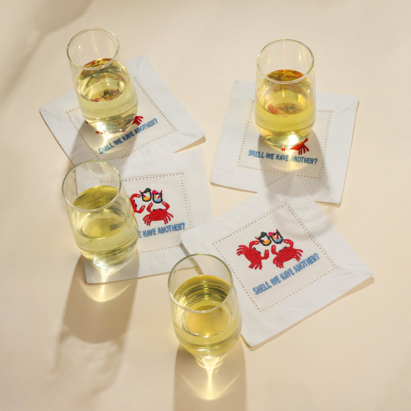 Serviettes brodées Glucides et cocktails