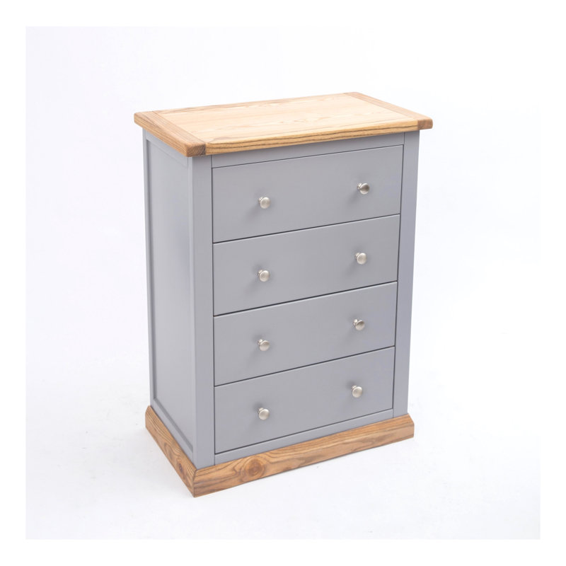 Millar 70cm W 4 - Drawer Chest of Drawers, Natural/Grey/Chrome