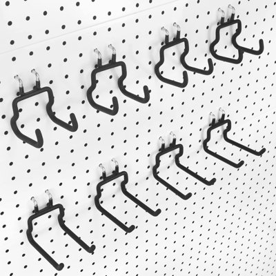 8-Pack Pegboard Hooks, Peg Board Tool Utility Hooks & Hangers Fit 1/4" Pegboards