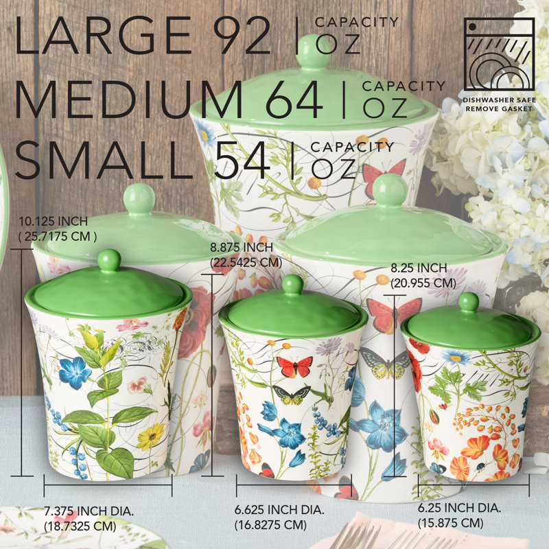 Greenhouse Set of 3 Canisters