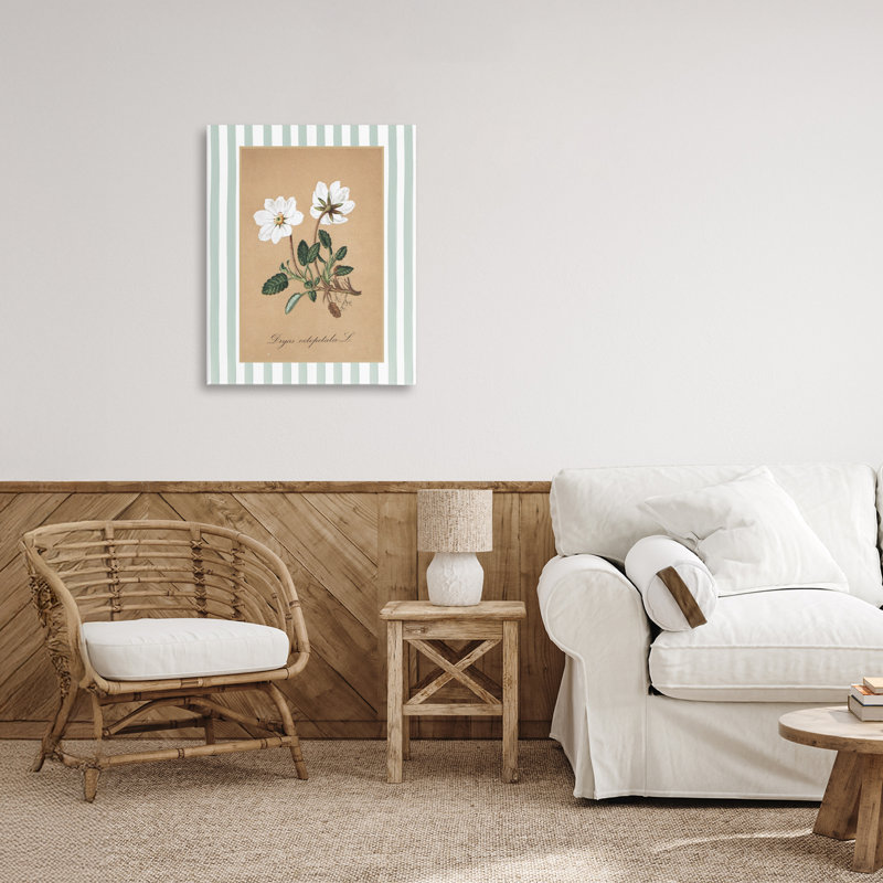 Toile blanche à rayures blanches et vertes, design avec lettres et doublure, H 20 po x l 16 po