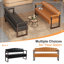 Banc avec dossier capitonné et garniture cloutée-1898850311