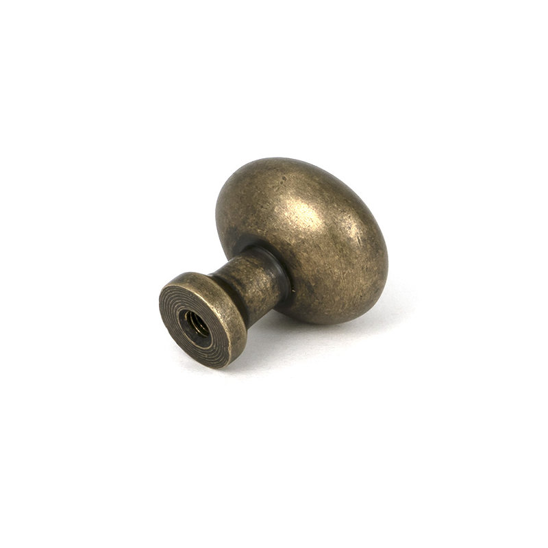 Moore Cabinet Knob, Burnished Brass, 0.98" Knob Diameter