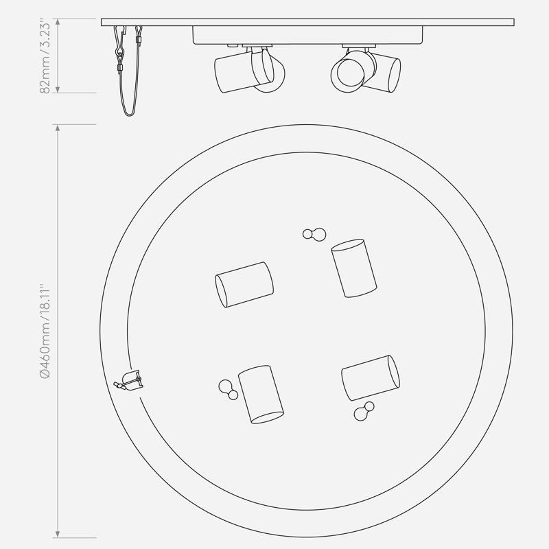 Ceiling Base LED Flush Mount, 5.12" H x 23.62" W x 23.62" D, Putty