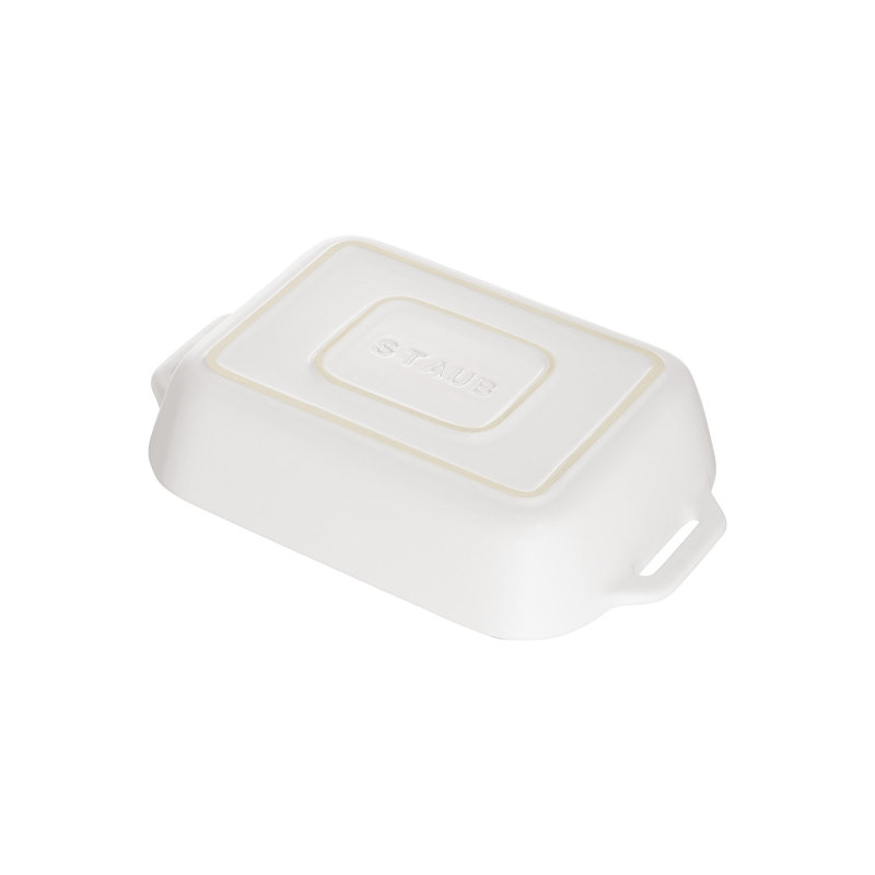 Plat de cuisson rectangulaire en céramique, Blanc