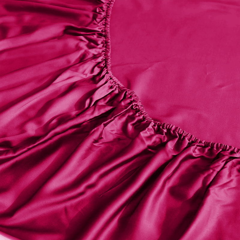 Lall Microfiber Brushed 25cm Deep Fitted Bed Sheet, Kingsize (5'), Pink