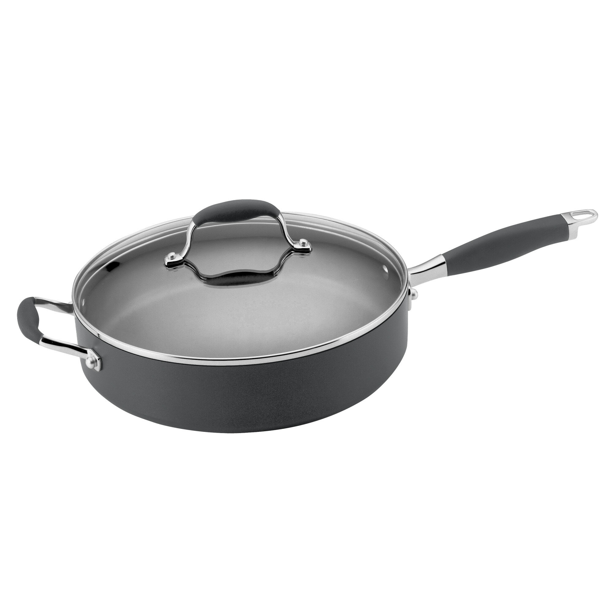 Anolon Achieve 3qt Hard Anodized Nonstick Saute Pan with Lid Silver