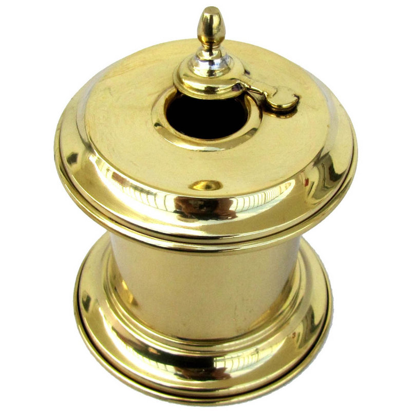 Inkwell à plume d’écriture avec couvercle pivotant en laiton massif Bahr