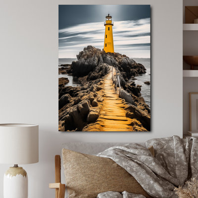 Robinsonville " Gray And Yellow Lighthouse Photo II "