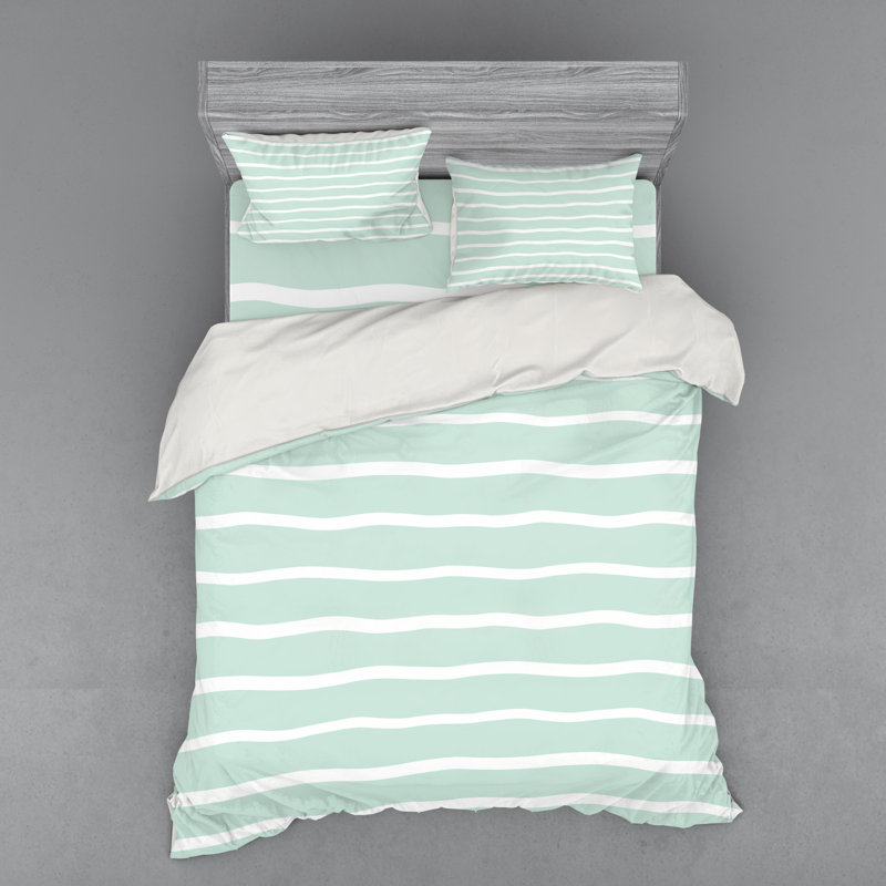 Coastal Striped Duvet Cover, Queen Duvet Cover + 3 Additional Pieces