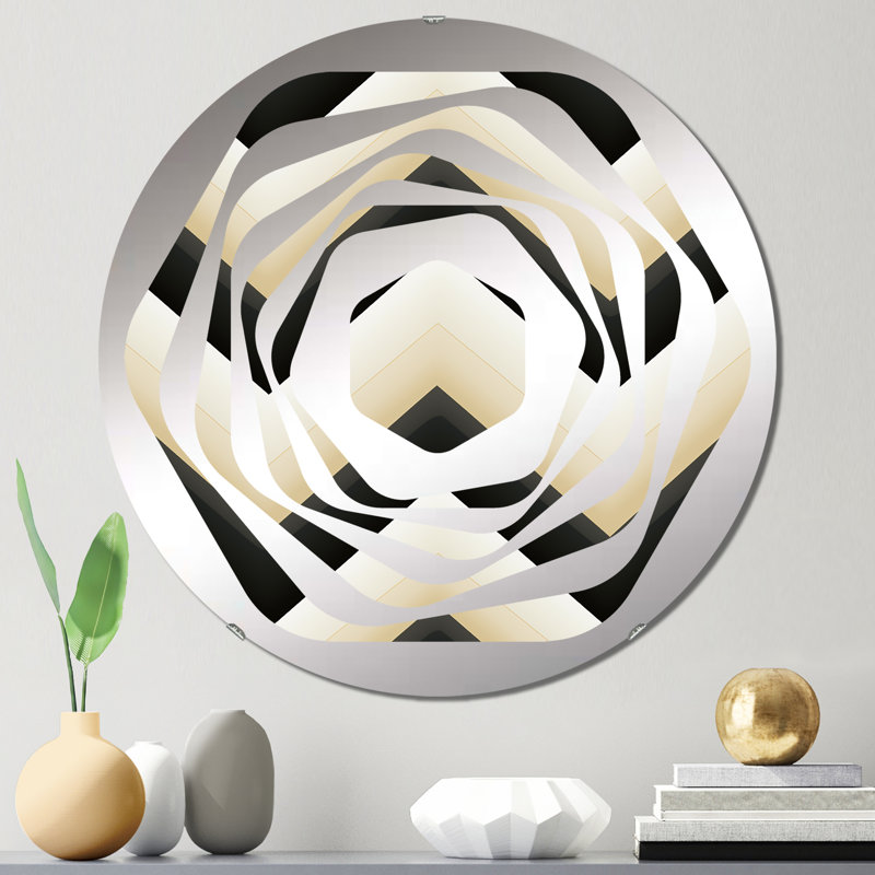 Miroir décoratif monochromatique à motif de chevrons - Amorphe, 31,4 po x 31,4 po