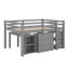 Lit mezzanine bas bas avec commode, tablettes et bureau, lit multifonctionnel-1805143838