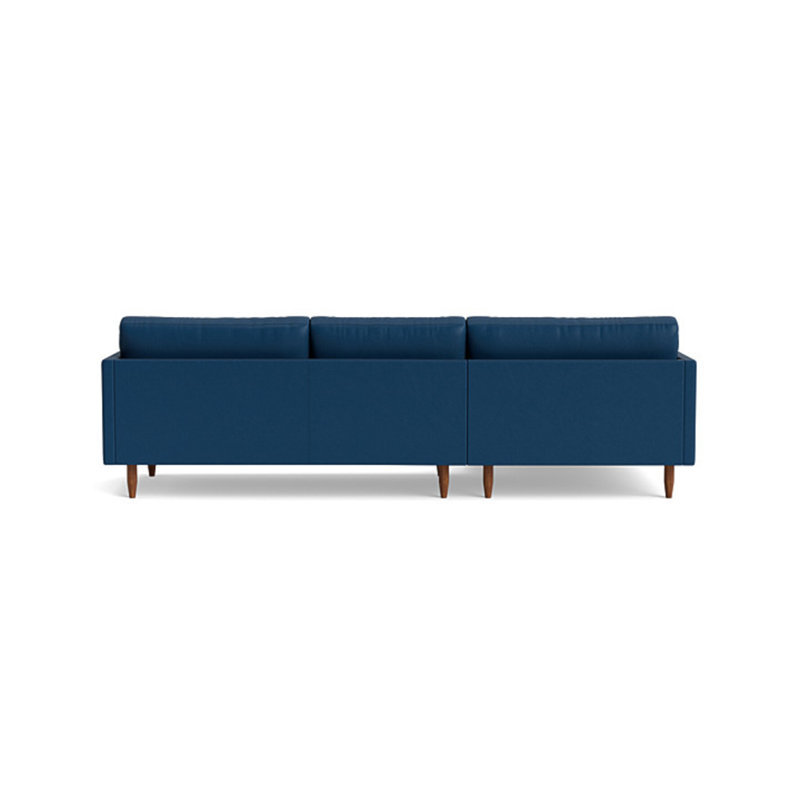 Skinny Fat Chaise Sectional, Left Hand Facing, Leather - Deep Blue