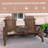 2-Seat Wooden Adirondack Chair With Table, Carbonized Outdoor Loveseat For Patio And Backyard