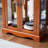Lighted Glass Cabinet With Abundant Display Space And Vintage Handle Illuminated Storage Movable Partition Shelves