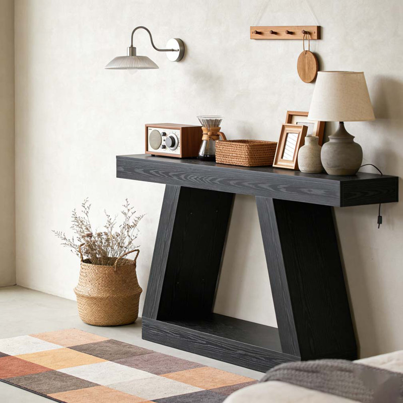 Table de canapé, console de rangement, Noir