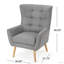 Fauteuil à oreilles en polyester capitonné Buchholz-626036764